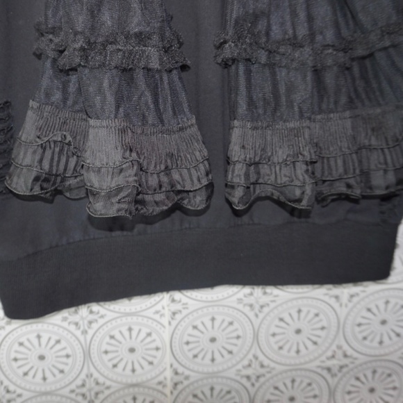 Seek The Label, Distressed Sweatshirt with Sheer Bell Sleeves - Picture 7 of 7